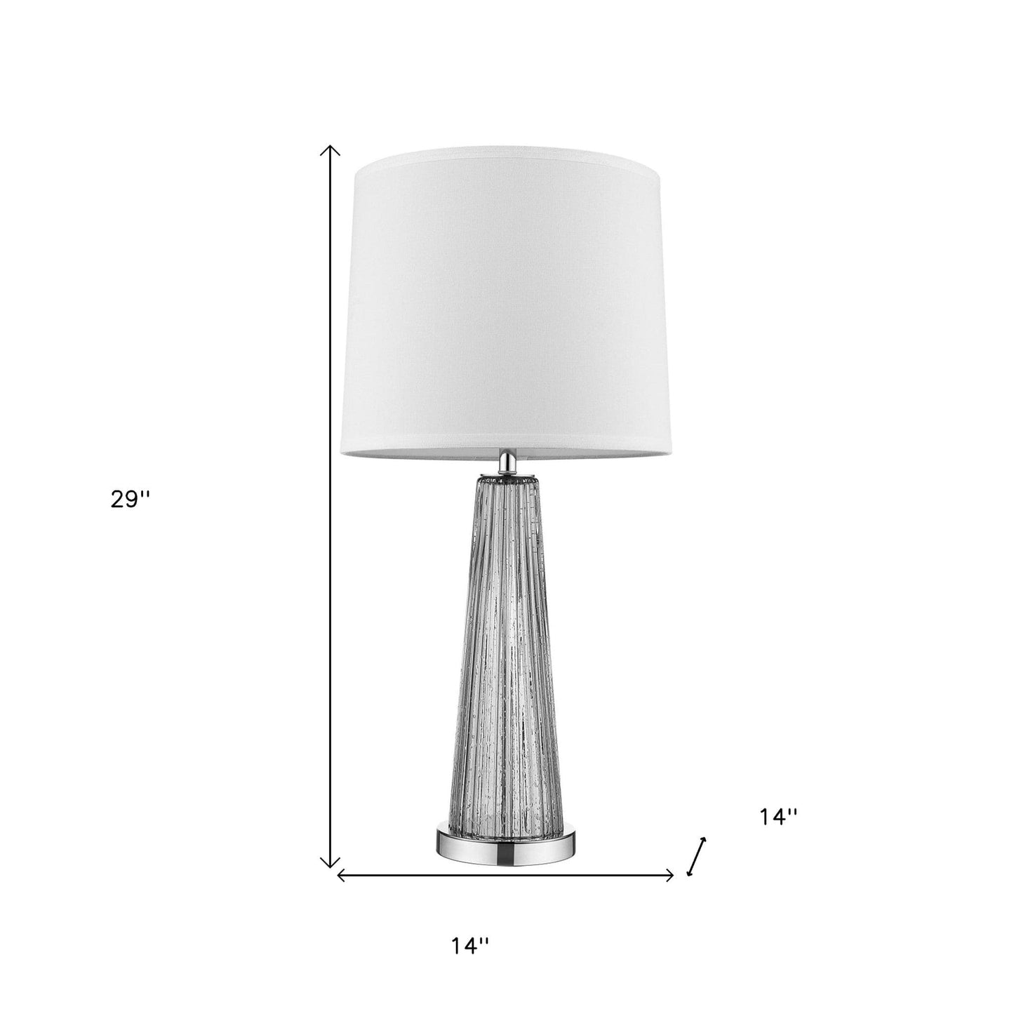 29" Silver Glass Buffet Lamp With Off White Empire Shade - Homeroots - Flyclothing LLC