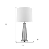 29" Silver Glass Buffet Lamp With Off White Empire Shade - Homeroots - Flyclothing LLC