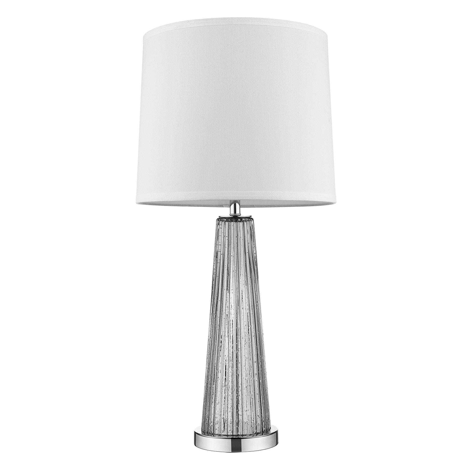 29" Silver Glass Buffet Lamp With Off White Empire Shade - Homeroots - Flyclothing LLC