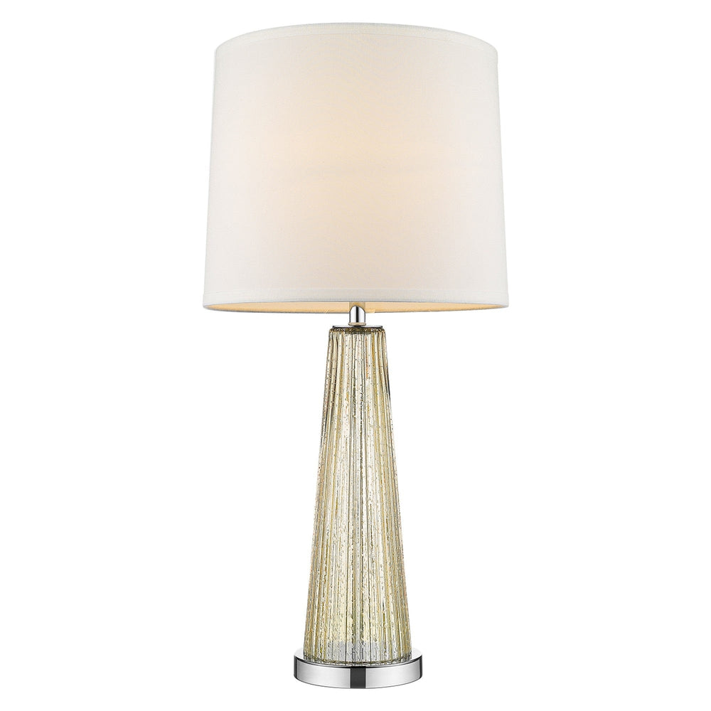 29" Champagne Glass Buffet Lamp With Off White Empire Shade - Homeroots