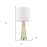 29" Champagne Glass Buffet Lamp With Off White Empire Shade - Homeroots - Flyclothing LLC