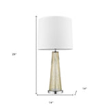 29" Champagne Glass Buffet Lamp With Off White Empire Shade - Homeroots