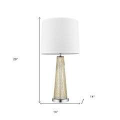 29" Champagne Glass Buffet Lamp With Off White Empire Shade