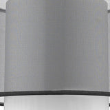 32" Black and Silver Metal Column Lamp With Black and White Drum Shade - Homeroots