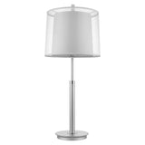 31" Silver Metal Table Lamp With White Empire Shade - Homeroots