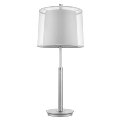 31" Silver Metal Table Lamp With White Empire Shade - Homeroots