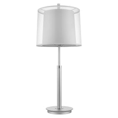 31" Silver Metal Table Lamp With White Empire Shade - Homeroots
