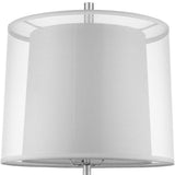 31" Silver Metal Table Lamp With White Empire Shade - Homeroots