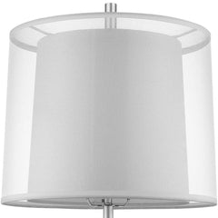 31" Silver Metal Table Lamp With White Empire Shade - Homeroots