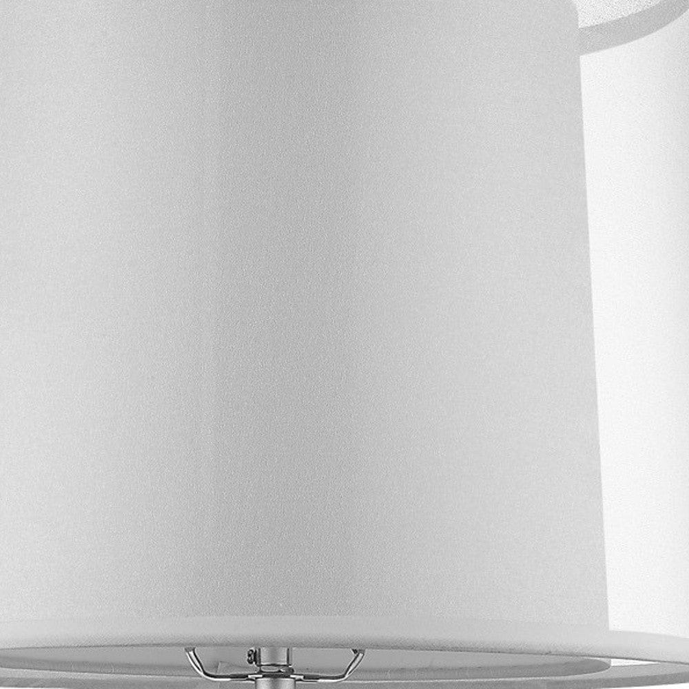 31" Silver Metal Table Lamp With White Empire Shade - Homeroots - Flyclothing LLC