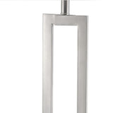 30" Silver Metal Table Lamp With White Rectangular Shade - Homeroots