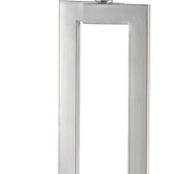 30" Silver Metal Table Lamp With White Rectangular Shade - Homeroots - Flyclothing LLC