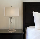 36" Nickel Iron Geometric Table Lamp With Ivory Shade - Homeroots - Flyclothing LLC