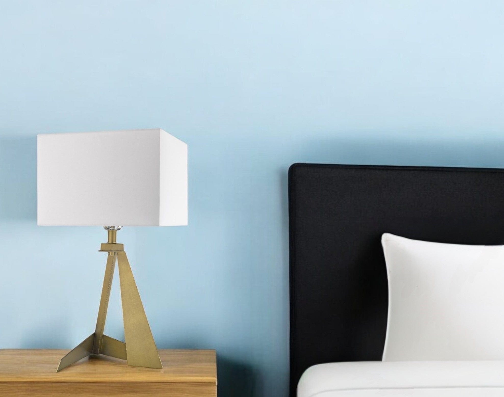 25" Brass Metal Novelty Table Lamp With White Shade - Homeroots - Flyclothing LLC