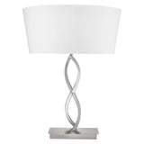 25" Nickel Metal Novelty Buffet Lamp With White Empire Shade - Homeroots
