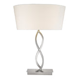 25" Nickel Metal Novelty Buffet Lamp With White Empire Shade - Homeroots