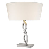 25" Nickel Metal Novelty Buffet Lamp With White Empire Shade - Homeroots