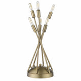 19" Brass Metal Six Light Novelty Table Lamp - Homeroots