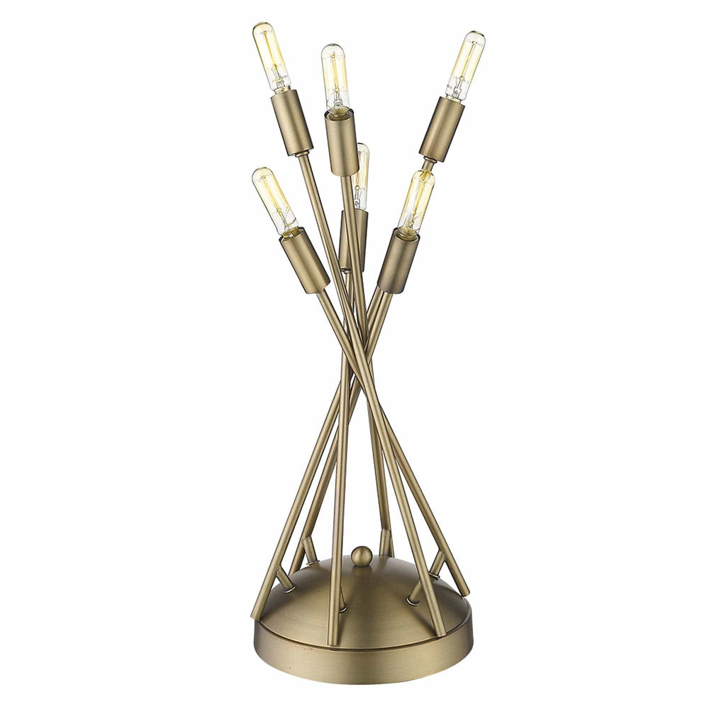 19" Brass Metal Six Light Novelty Table Lamp - Homeroots - Flyclothing LLC
