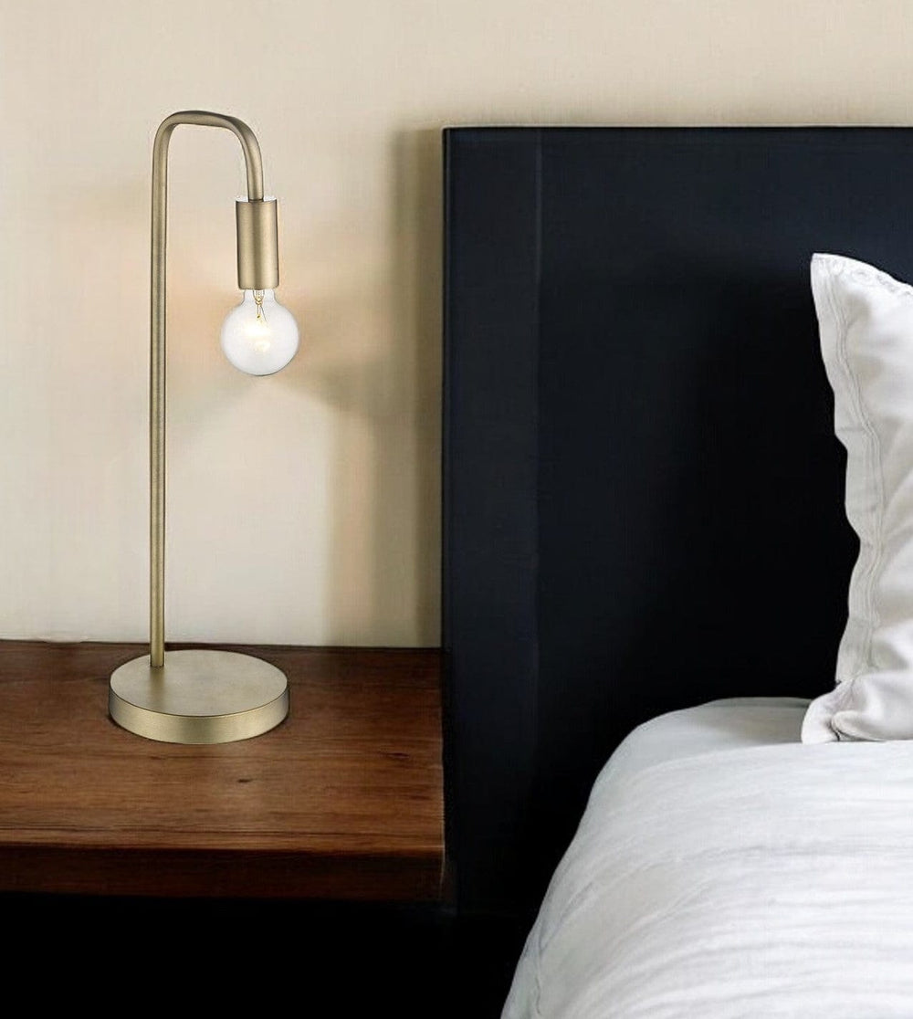 26" Brass Metal Table Lamp - Homeroots