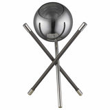 18" Black Metal Tripod Table Lamp With Nickel Globe Shade - Homeroots - Flyclothing LLC