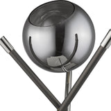 18" Black Metal Tripod Table Lamp With Nickel Globe Shade - Homeroots - Flyclothing LLC