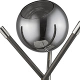 18" Black Metal Tripod Table Lamp With Nickel Globe Shade - Homeroots