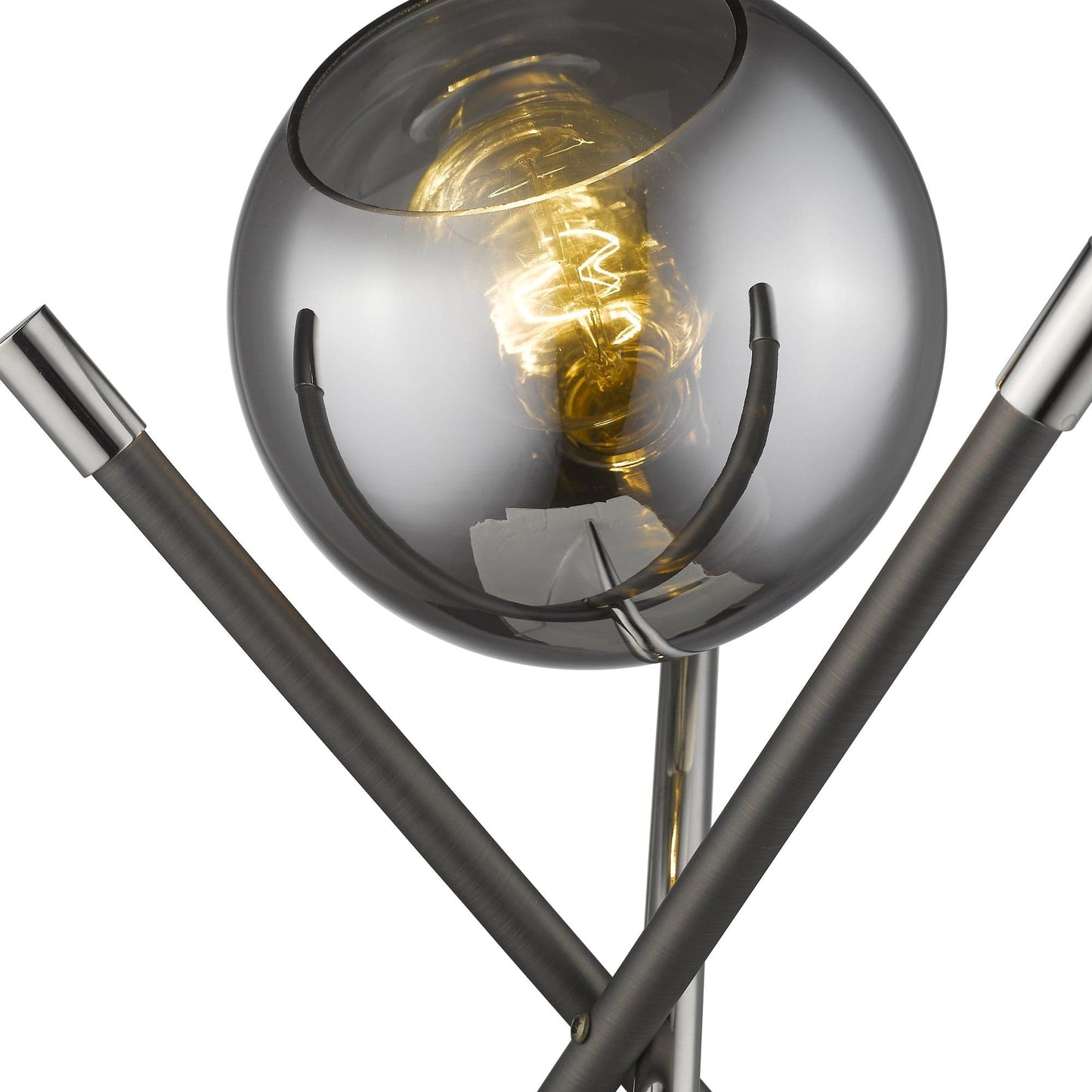 18" Black Metal Tripod Table Lamp With Nickel Globe Shade - Homeroots - Flyclothing LLC