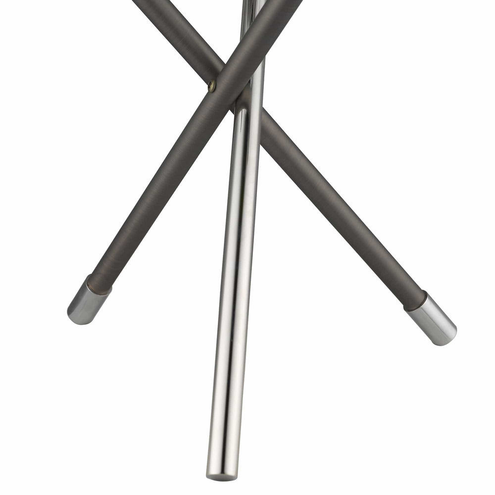 18" Black Metal Tripod Table Lamp With Nickel Globe Shade - Homeroots