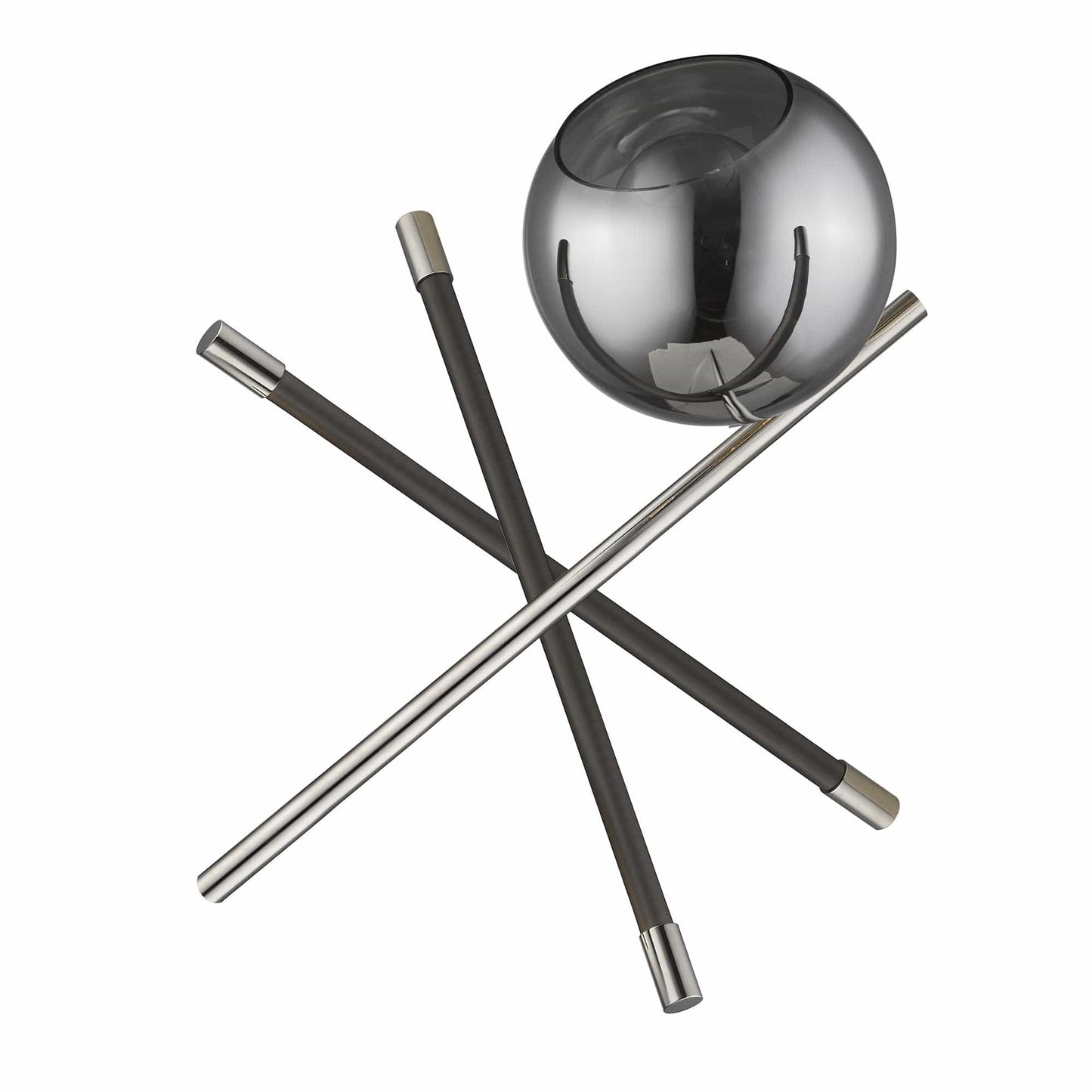 18" Black Metal Tripod Table Lamp With Nickel Globe Shade - Homeroots - Flyclothing LLC
