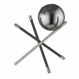 18" Black Metal Tripod Table Lamp With Nickel Globe Shade - Homeroots - Flyclothing LLC