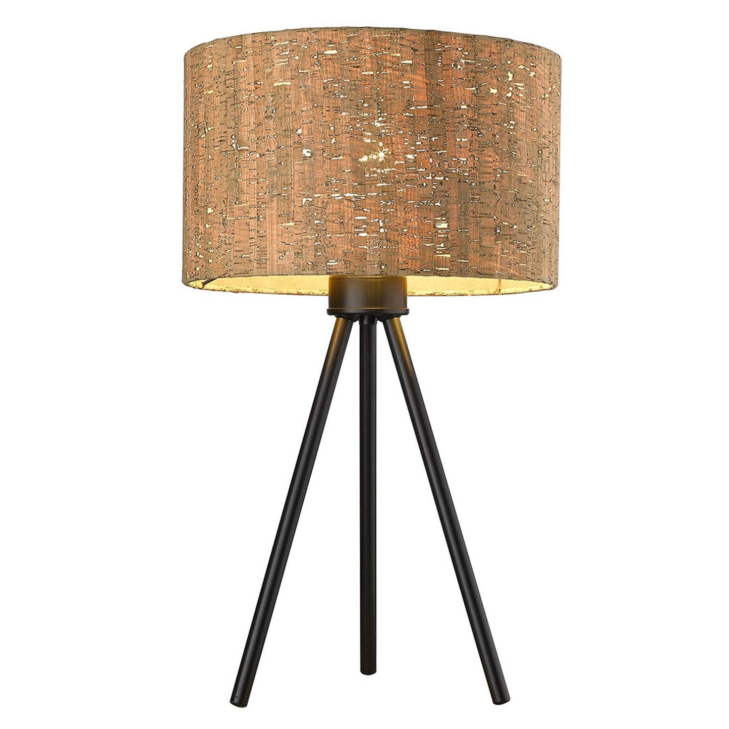 22" Black Metal Tripod Table Lamp With Beige Drum Shade - Homeroots - Flyclothing LLC