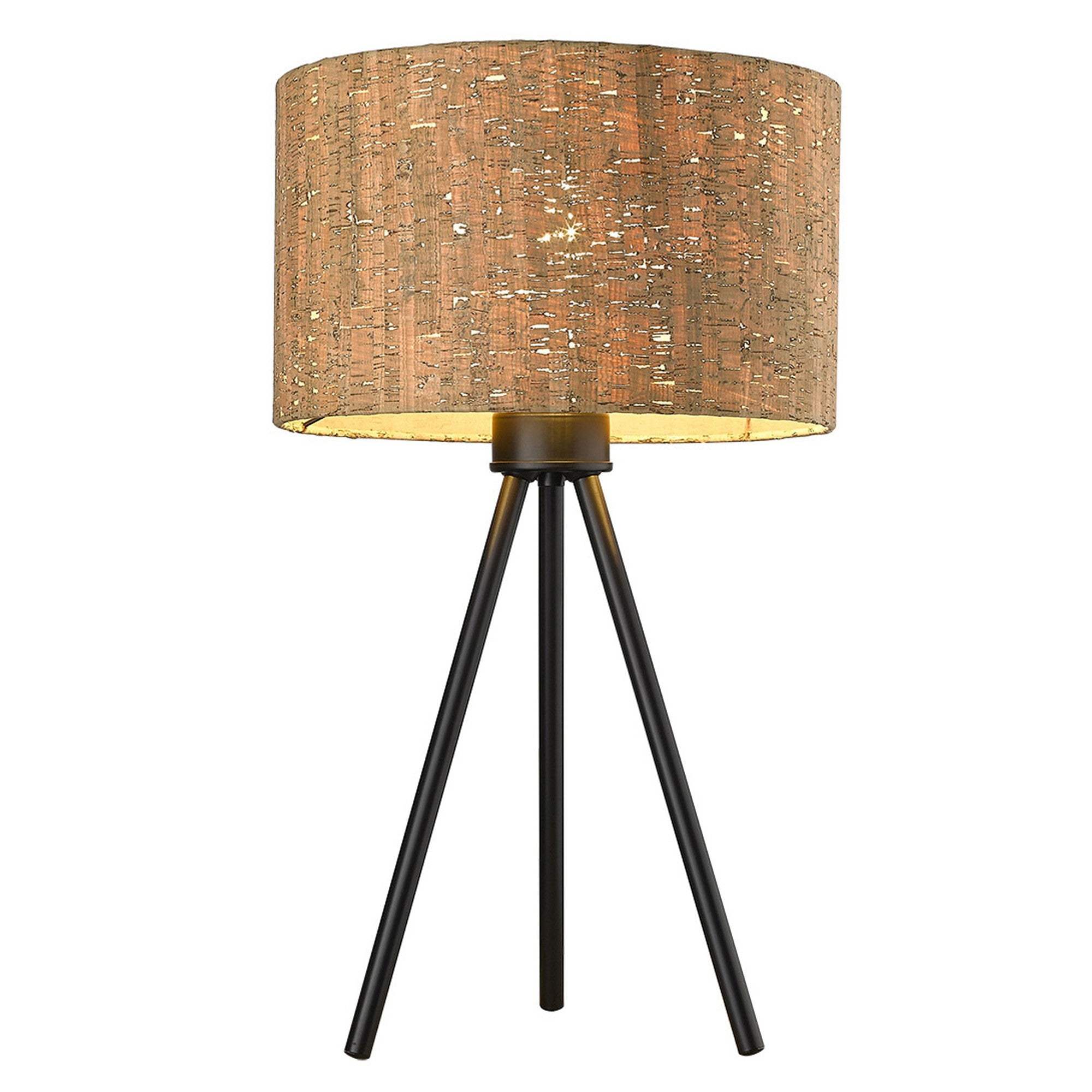 22" Black Metal Tripod Table Lamp With Beige Drum Shade - Homeroots - Flyclothing LLC