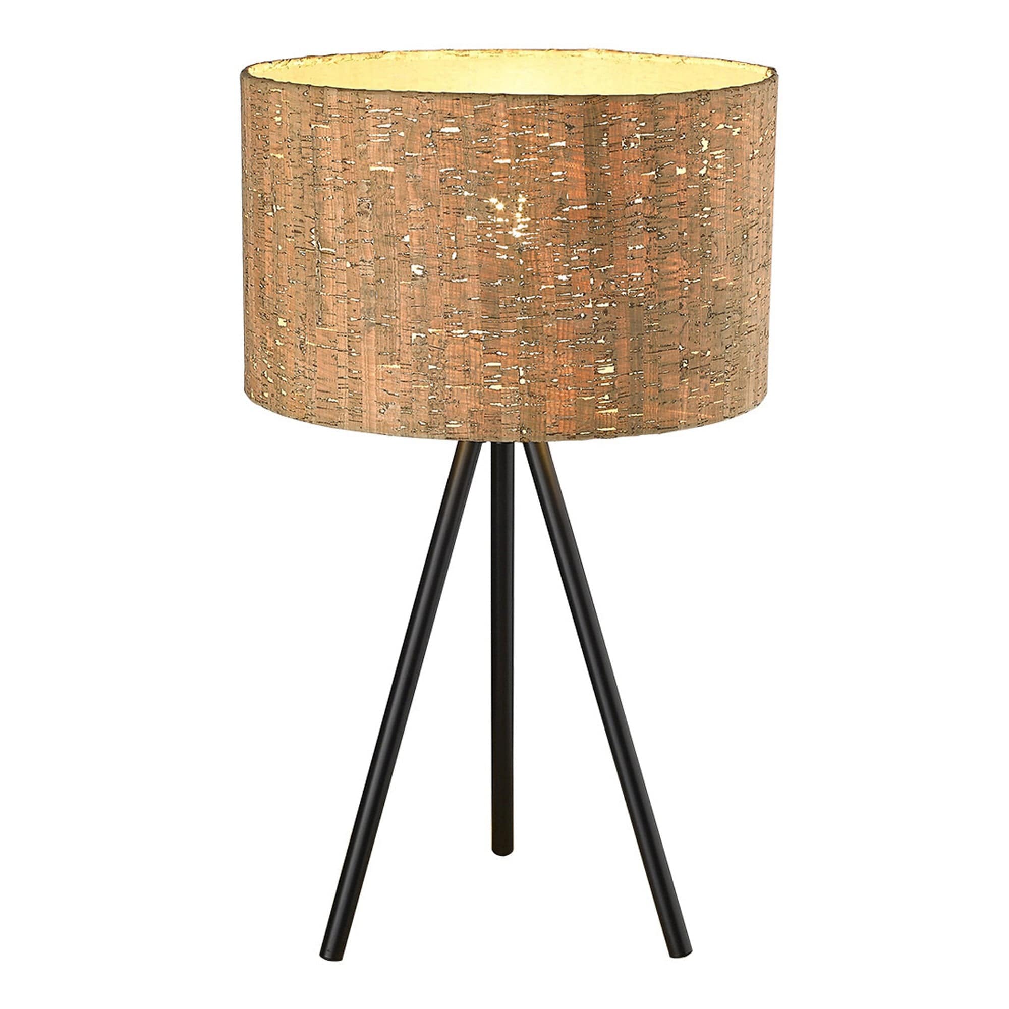 22" Black Metal Tripod Table Lamp With Beige Drum Shade - Homeroots - Flyclothing LLC