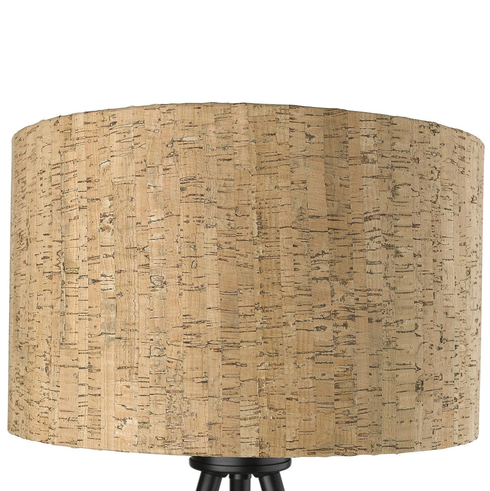 22" Black Metal Tripod Table Lamp With Beige Drum Shade - Homeroots