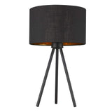 22" Black Metal Tripod Table Lamp With Black Drum Shade - Homeroots - Flyclothing LLC