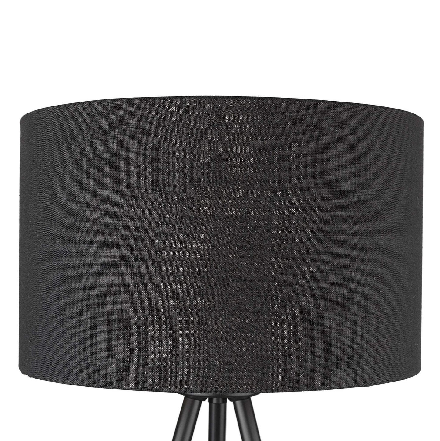 22" Black Metal Tripod Table Lamp With Black Drum Shade - Homeroots - Flyclothing LLC