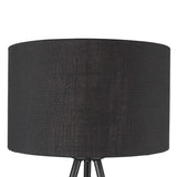 22" Black Metal Tripod Table Lamp With Black Drum Shade - Homeroots - Flyclothing LLC