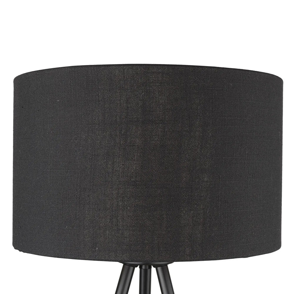 22" Black Metal Tripod Table Lamp With Black Drum Shade - Homeroots