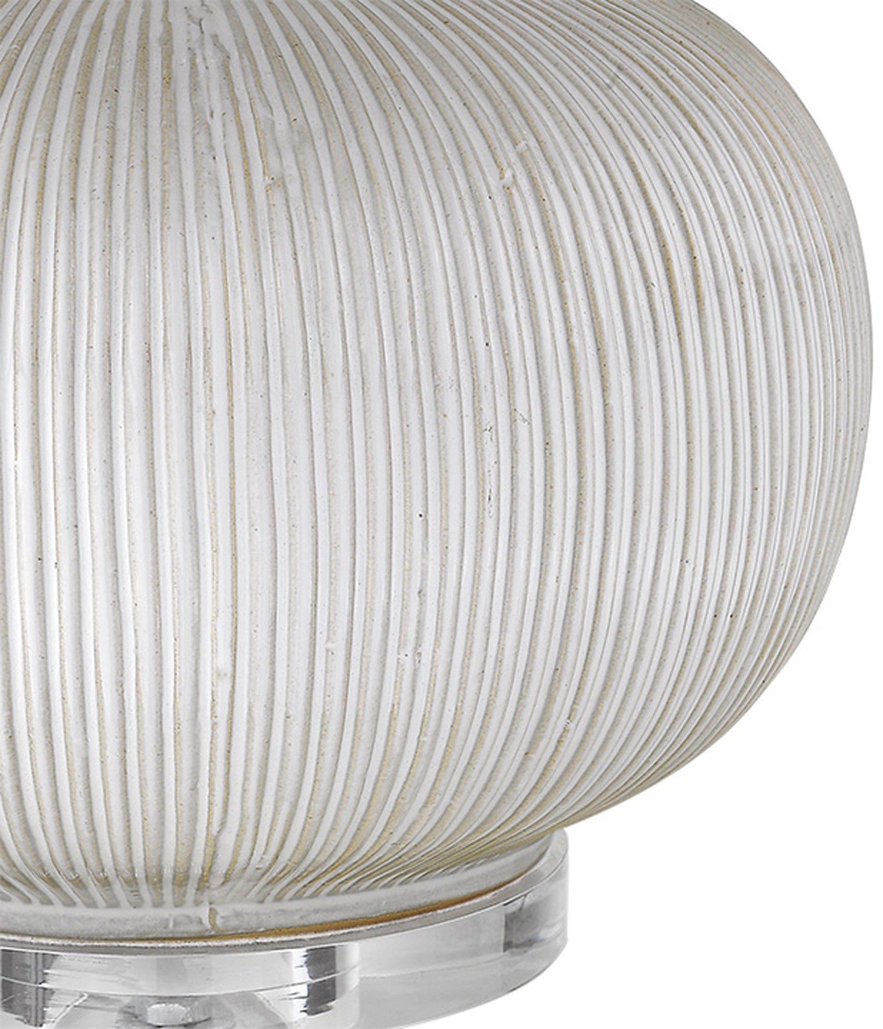 22" White Ceramic Round Table Lamp With White Drum Shade - Homeroots
