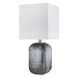 25" Blue and Gray Ceramic Table Lamp With White Square Shade - Homeroots