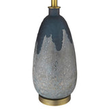 30" Teal Blue Concrete Table Lamp With Cream Empire Shade - Homeroots - Flyclothing LLC