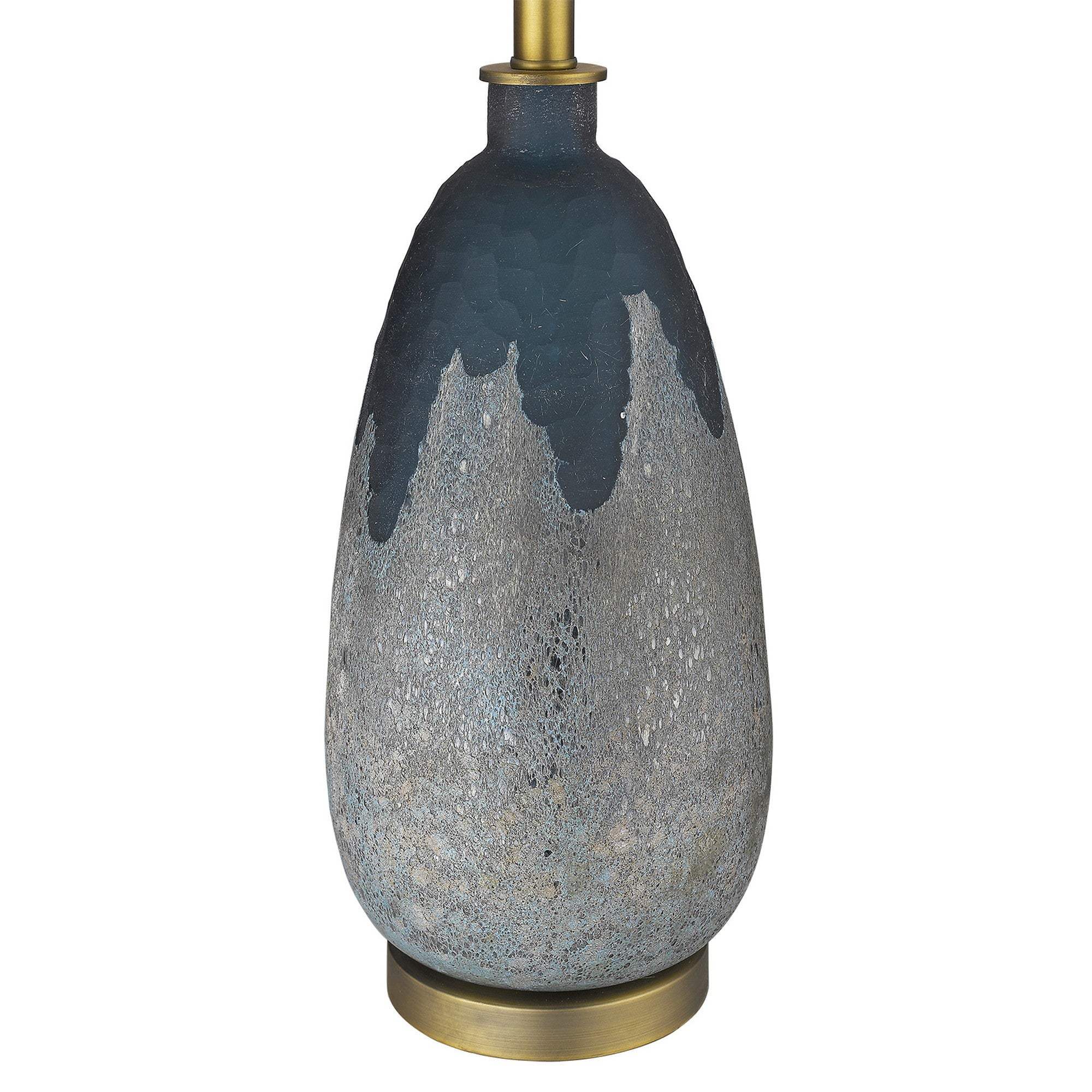 30" Teal Blue Concrete Table Lamp With Cream Empire Shade - Homeroots - Flyclothing LLC