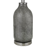 25" Gray Glass Table Lamp With White Empire Shade - Homeroots