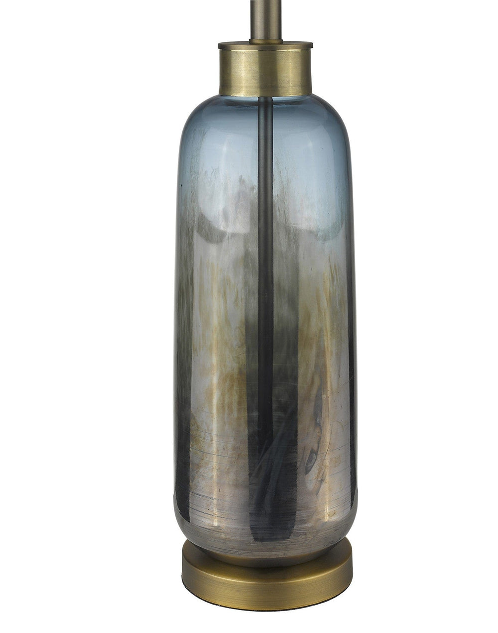 31" Steel Blue Glass Table Lamp With White Empire Shade - Homeroots - Flyclothing LLC