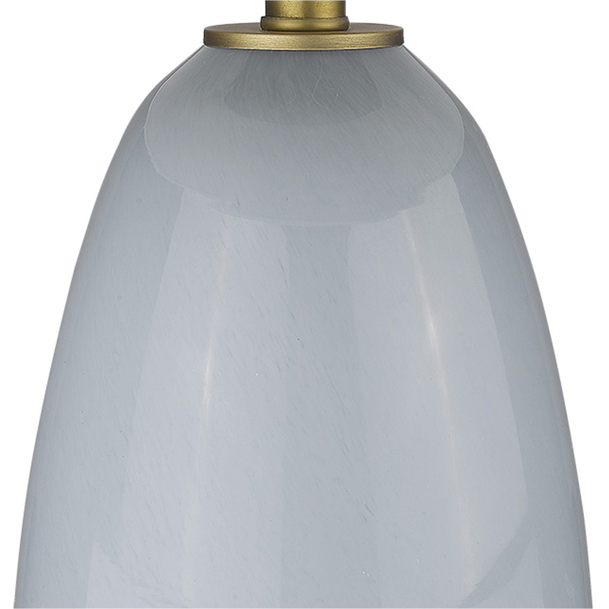 29" Light Gray Glass Table Lamp With White Drum Shade - Homeroots