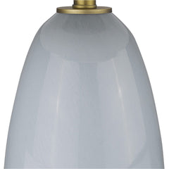 29" Light Gray Glass Table Lamp With White Drum Shade - Homeroots