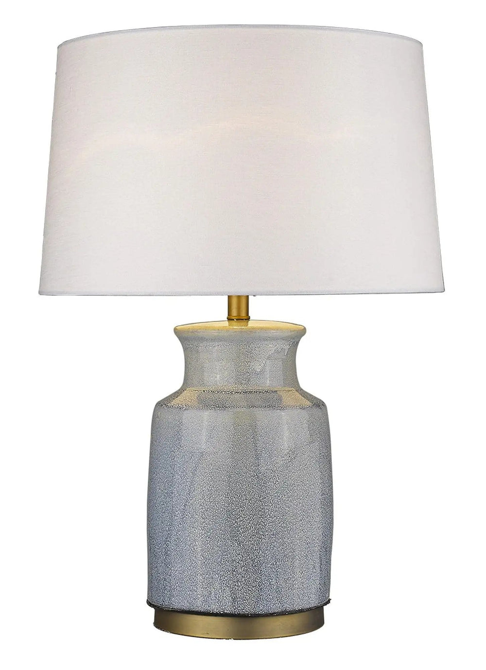 27" Gray Ceramic Table Lamp With White Empire Shade - Homeroots - Flyclothing LLC
