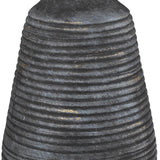26" Gray and Gold Ceramic Column Lamp With White Drum Shade - Homeroots