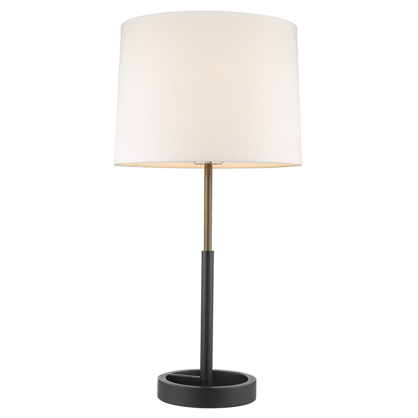 31" Black and Gold Metal Table Lamp With White Empire Shade - Homeroots - Flyclothing LLC